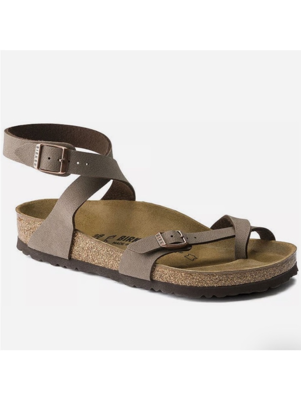 Birkenstock Taupe Crisscross Ankle-Strap Cork Sandals
